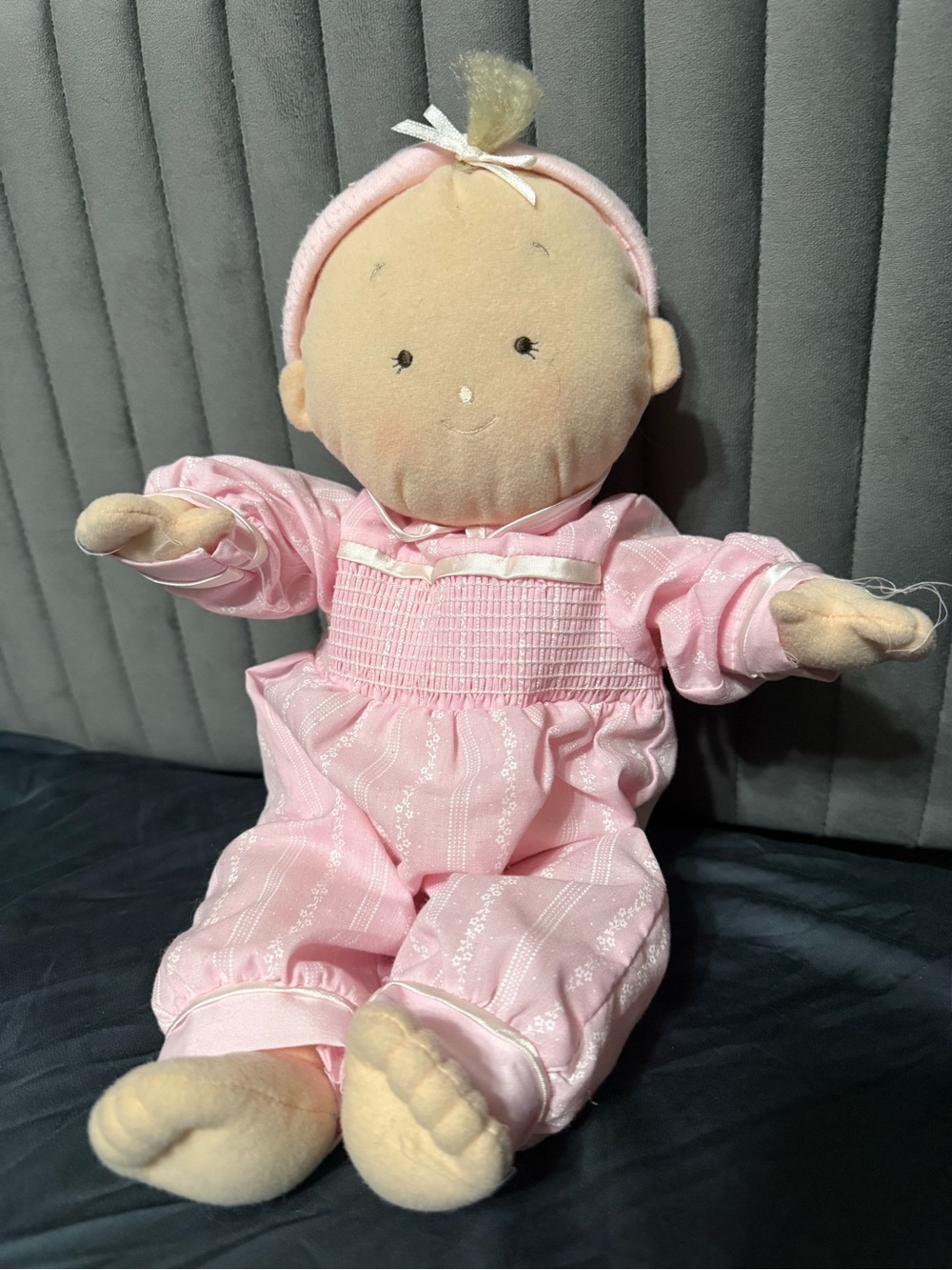 North American Bear Co Baby Doll Blonde 2009 Vintage Pink Outfit